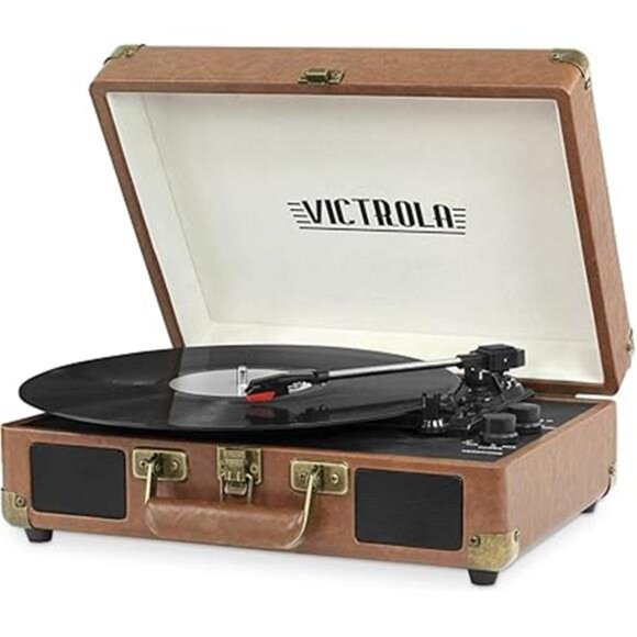 Victrola Vintage 3-Speed Bluetooth Portable Suitcase Record Player - Picture 4 of 4